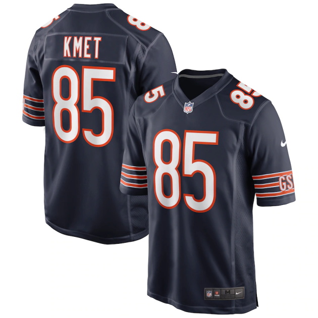 mens nike cole kmet navy chicago bears player game jersey